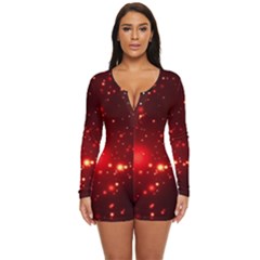 Firework-star-light-design Long Sleeve Boyleg Swimsuit