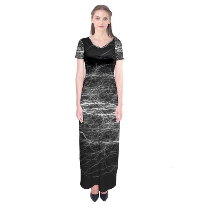 Flash-electricity-energy-current Short Sleeve Maxi Dress