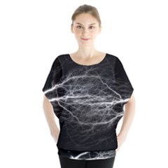 Flash-electricity-energy-current Batwing Chiffon Blouse