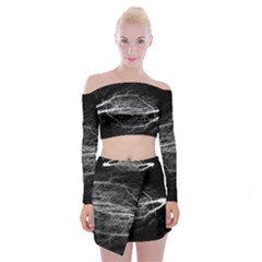 Flash-electricity-energy-current Off Shoulder Top With Mini Skirt Set by Jancukart