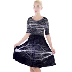 Flash-electricity-energy-current Quarter Sleeve A-line Dress