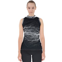 Flash-electricity-energy-current Mock Neck Shell Top