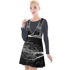 Flash-electricity-energy-current Plunge Pinafore Velour Dress by Jancukart