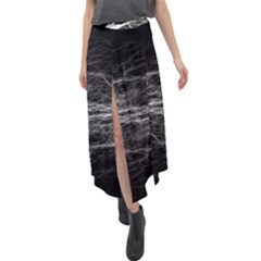 Flash-electricity-energy-current Velour Split Maxi Skirt by Jancukart