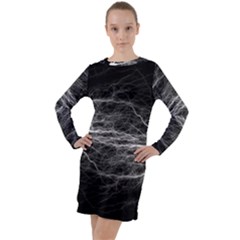 Flash-electricity-energy-current Long Sleeve Hoodie Dress