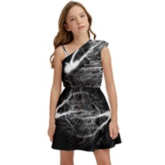 Flash-electricity-energy-current Kids  One Shoulder Party Dress