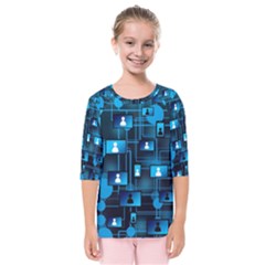 Smartphone-system-web-news Kids  Quarter Sleeve Raglan Tee