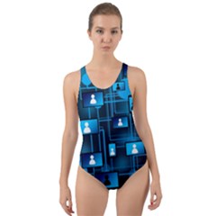 Smartphone-system-web-news Cut-out Back One Piece Swimsuit