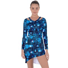 Smartphone-system-web-news Asymmetric Cut-out Shift Dress