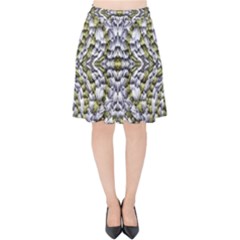 Acid Green Repeats I Velvet High Waist Skirt