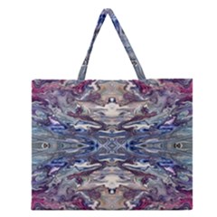 Abstract Pouring Zipper Large Tote Bag by kaleidomarblingart