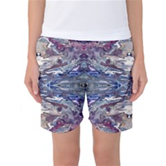 Abstract Pouring Women s Basketball Shorts by kaleidomarblingart