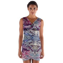 Abstract Pouring Wrap Front Bodycon Dress by kaleidomarblingart