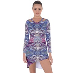 Abstract Pouring Asymmetric Cut-out Shift Dress by kaleidomarblingart