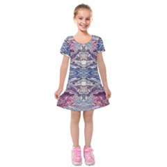 Abstract Pouring Kids  Short Sleeve Velvet Dress by kaleidomarblingart