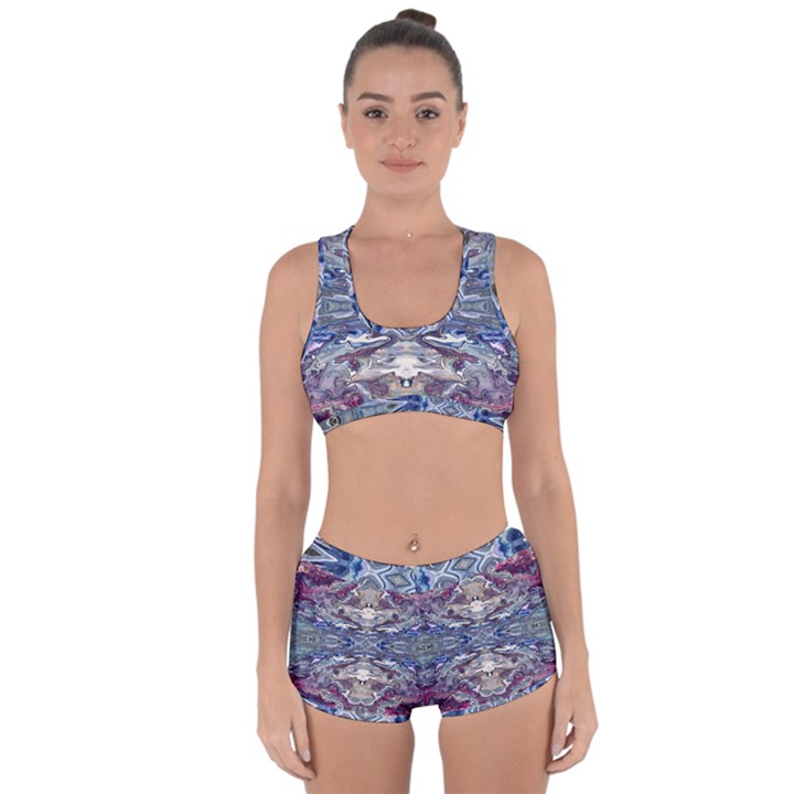 Abstract pouring Racerback Boyleg Bikini Set