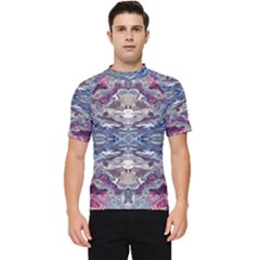 Abstract Pouring Men s Short Sleeve Rash Guard by kaleidomarblingart