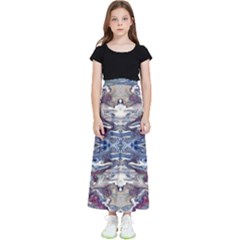 Abstract Pouring Kids  Flared Maxi Skirt by kaleidomarblingart