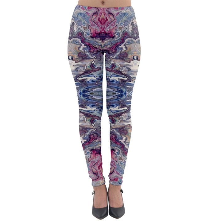 Abstract pouring Lightweight Velour Leggings