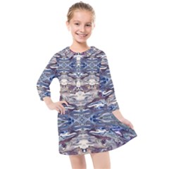 Abstract Pouring Kids  Quarter Sleeve Shirt Dress by kaleidomarblingart