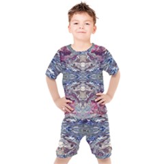 Abstract Pouring Kids  Tee And Shorts Set by kaleidomarblingart