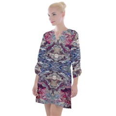 Abstract Pouring Open Neck Shift Dress by kaleidomarblingart