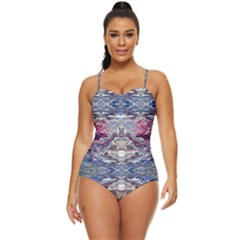 Abstract Pouring Retro Full Coverage Swimsuit