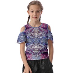 Abstract Pouring Kids  Butterfly Cutout Tee by kaleidomarblingart