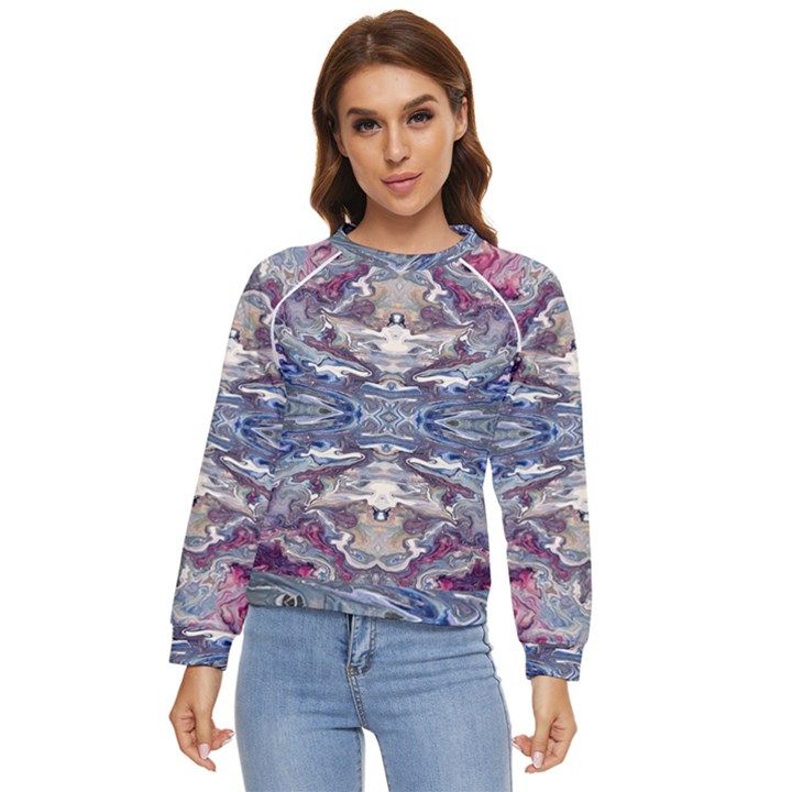 Abstract pouring Women s Long Sleeve Raglan Tee