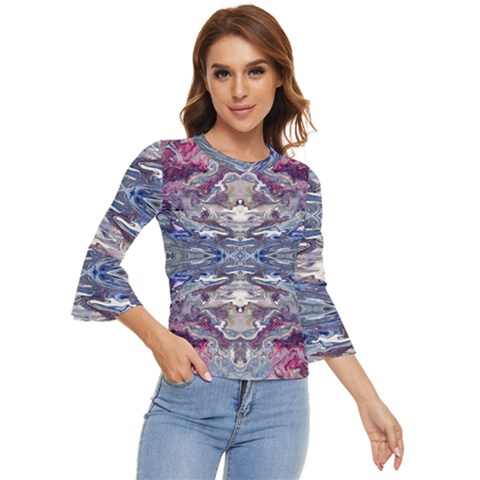 Abstract Pouring Bell Sleeve Top by kaleidomarblingart