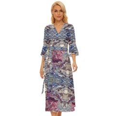 Abstract Pouring Midsummer Wrap Dress