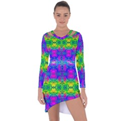 Color Me Happy Asymmetric Cut-out Shift Dress by Thespacecampers