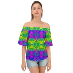 Color Me Happy Off Shoulder Short Sleeve Top by Thespacecampers