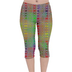 Sacred Message Velvet Capri Leggings  by Thespacecampers