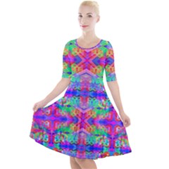 Deep Space 333 Quarter Sleeve A-line Dress by Thespacecampers