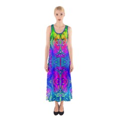 Liquid Rainbows Sleeveless Maxi Dress by Thespacecampers