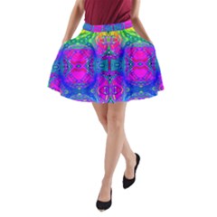 Liquid Rainbows A-line Pocket Skirt by Thespacecampers