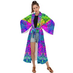 Liquid Rainbows Maxi Kimono by Thespacecampers