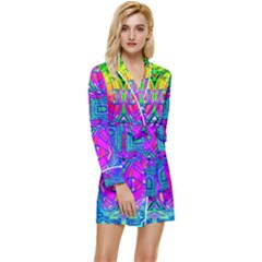 Liquid Rainbows Long Sleeve Satin Robe by Thespacecampers