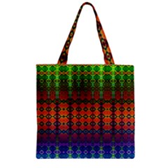 Fractaled Pixels Zipper Grocery Tote Bag by Thespacecampers