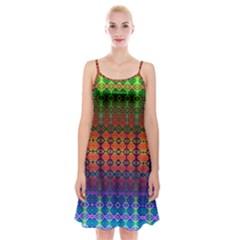 Fractaled Pixels Spaghetti Strap Velvet Dress by Thespacecampers