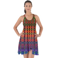 Fractaled Pixels Show Some Back Chiffon Dress by Thespacecampers