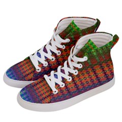 Fractaled Pixels Men s Hi-top Skate Sneakers by Thespacecampers