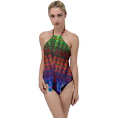 Fractaled Pixels Go With The Flow One Piece Swimsuit by Thespacecampers