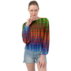 Fractaled Pixels Banded Bottom Chiffon Top by Thespacecampers