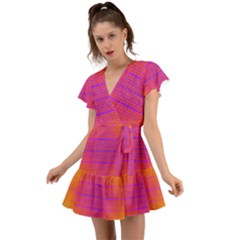 Sunrise Destiny Flutter Sleeve Wrap Dress by Thespacecampers