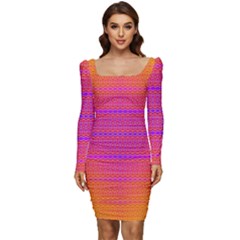 Sunrise Destiny Women Long Sleeve Ruched Stretch Jersey Dress