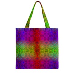 Mirrored Energy Zipper Grocery Tote Bag by Thespacecampers