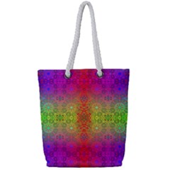 Mirrored Energy Full Print Rope Handle Tote (small) by Thespacecampers