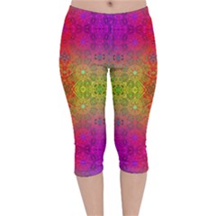 Mirrored Energy Velvet Capri Leggings  by Thespacecampers